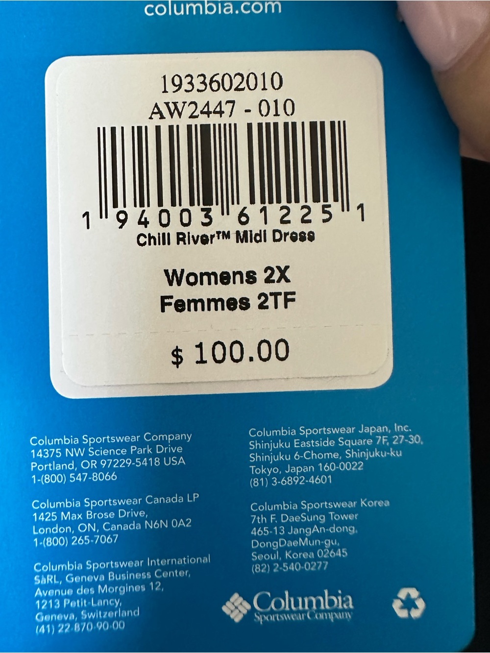 Columbia Women's Chill River Black Midi Dress Size 2X - Picture 8 of 11